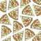 Doodle Pizza seamless pattern background