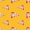 Doodle pizza seamless pattern background. Fast food seamless pattern