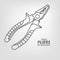 Doodle pliers. Under construction concept object. Vector illustration