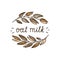 Doodle poster for oat milk. Cartoon sprigs of oats with lettering. Hand drawn vector concept. Color rustic illustration for logo,