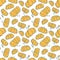 Doodle pumpkin vector seamless pattern. Blue and yellow squash on white background. Chaotic playful print