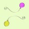 Doodle purple and yellow balloons