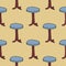 Doodle round coffee table seamless pattern.