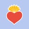 Doodle sacred heart vector icon