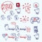 Doodle scheme main activities seo with icons.