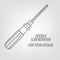 Doodle screwdriver. Under construction concept object. Vector illustration