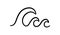 Doodle sea wave icon. Hand drawn simple wavy line. Sea storm scribble icon. Ocean water flow curve sketch. Aqua doodle