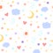 Doodle seamless background. Abstract childish weather pattern
