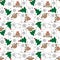 Doodle seamless pattern of funny New Year sheep