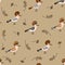 Doodle seamless pattern with hoopoe birds and berries. Perfect for T-shirt, textile and print. Hand drawn vector illustration