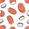 Doodle seamless pattern potatoes. Hand drawn stylish fruit and vegetable. Vector artistic drawing fresh organic food. Summer