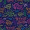 Doodle seamless pattern.Sea Life