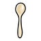 Doodle serving spoon. Hand drawn beige dish