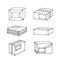 Doodle set of parcel boxes and mail packages