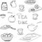Doodle set of teatime objects