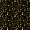 Doodle shopping gold icons seamless pattern for Black Friday