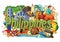 Doodle showing Architecture and Culture of Philippines