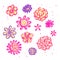 Doodle sketch flowers isolated