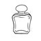 doodle sketch perfume bottle, illustration of aroma bottle, icon.