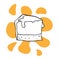 doodle sketch of a piece of cheesecake on a white background