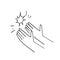 Doodle sketch style hand applause cartoon style vector