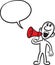 Doodle small person - shouting on megaphone