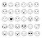 Doodle smile emoticons. Image emoticon, doodling emotional faces. Fun pictograms, isolated outline laugh sad emoji exact