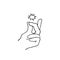Doodle snap finger like easy logo. concept of female or male make flicking fingers and popular gesturing. linear abstract trend