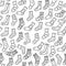 Doodle socks seamless pattern hand drawn fabric background.