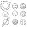 Doodle solar system illustration vector