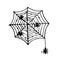Doodle spider web set. Halloween vector decoration