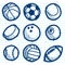 Doodle Sport Ball Icons