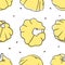 Doodle squash seamless pattern. Hand drawn stylish fruit and vegetable. Vector artistic drawing fresh organic food. Summer