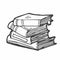 Doodle stack of books. Sketches of books. Vector illustration