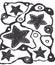 Doodle Stars. Abstract background. Black and white vector.