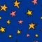 Doodle stars seamless pattern