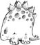 Doodle Stegosaurus Dinosaur Vector