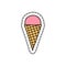 Doodle sticker with ice cream cone.