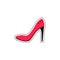 Doodle sticker with lady high heel shoe.