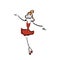 Doodle stickman illustration concept. Beauty ballerina