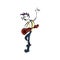 Doodle stickman illustration concept. Rock-man with guitar, metall music