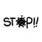 Doodle stop typography symbol for Lockdown Pandemic stop Novel Coronavirus outbreak covid-19 2019-nCoV symptoms in Wuhan China