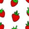 Doodle Strawberry Seamless Pattern