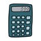 Doodle style calculator. Colorful vector illustration. The element is drawn by hand and isolated on a white background