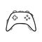 A Doodle-style gaming joystick isolated on a white background. Game console icon. Sticker or poster for the gaming