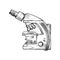 Doodle style scientist microscope in vector format