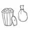 Doodle style trash can sketch in vector format
