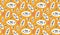 Doodle stylized juicy tropical papaya fruit pattern