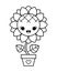 Doodle Sunflower Coloring Page Cartoon Vector Illustration