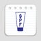 Doodle sunscreen lotion bottle icon